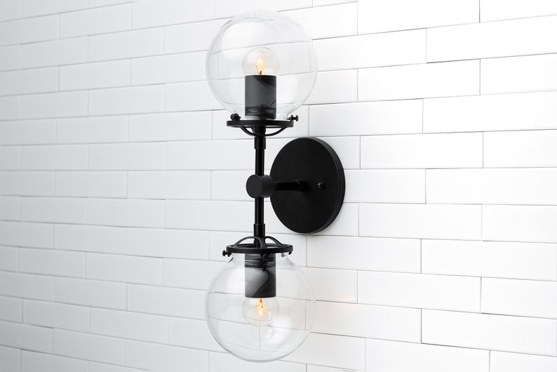 Double Globe Sconce Wall Linear Glass Image 0