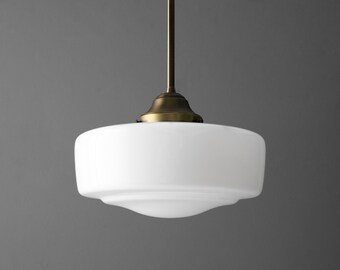 schoolhouse desks 12" Schoolhouse Fixture - Pendant Lamp - Farmhouse Lighting - Hardwired Fixture - Model No. 6476