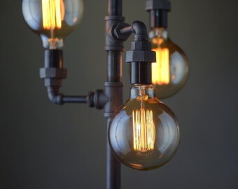 Edison Bulb Floor Lamp Industrial Furniture Standing Light Filament