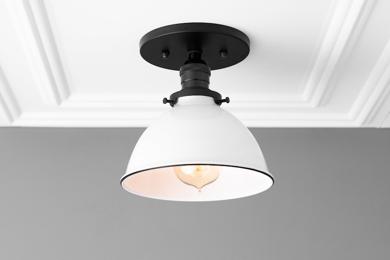 Light Fixture Semi Flush Farmhouse Lighting Ceiling Industrial Brushed Nickel Kitchen