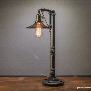 Industrial Furniture - Table Lamp - Edison Bulb Lamp - Industrial Lighting - Modern Lighting - Iron Pipe - Barn Light - Model No. 2953