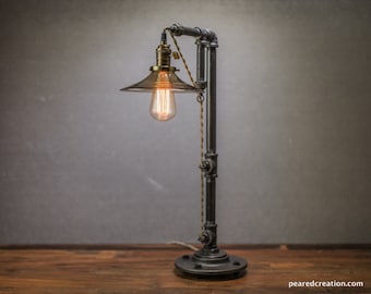 Industrial Furniture - Table Lamp - Edison Bulb Lamp - Industrial Lighting - Modern Lighting - Iron Pipe - Barn Light - Model No. 2953