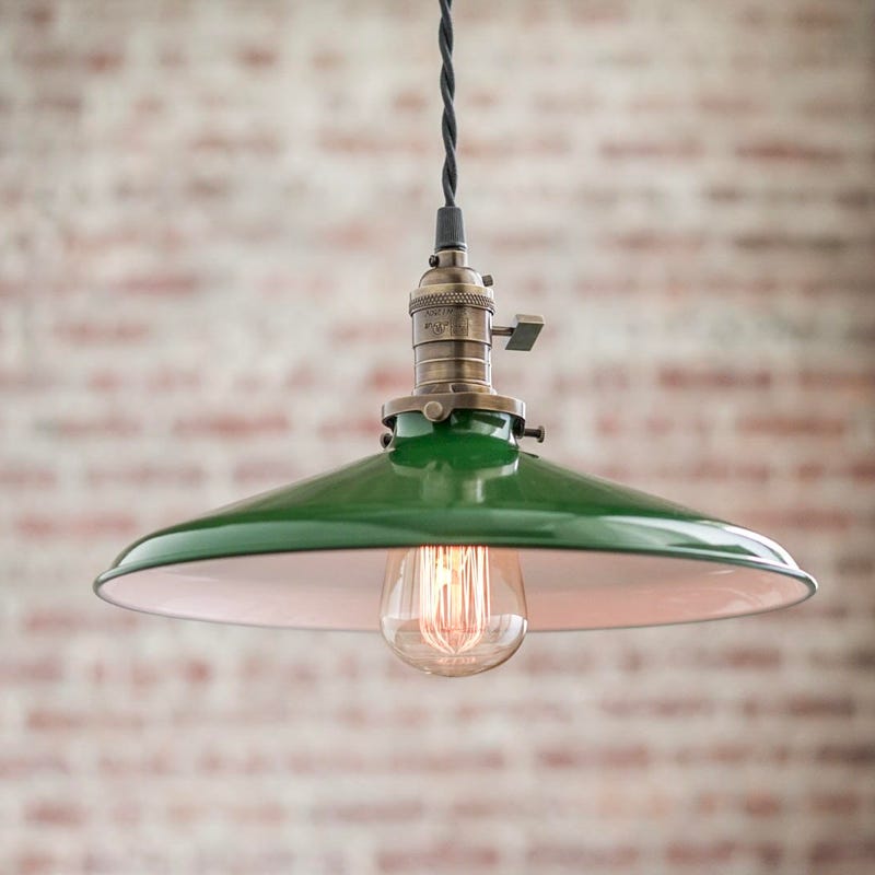 Green Pendant Light - Etsy