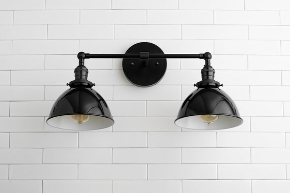 black bathroom wall lights