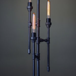 Bare Bulb Floor Lamp Industrial Floor Lamp Gothic Lamp Steampunk Lamps Pipe Lamp Industrial Furniture Model No. 6259 image 3