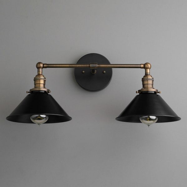 Black Vanity Light - Industrial Chic - Wall Light - Industrial Lighting - Light Fixture - Black Mirror Light - Farm Light - Model No. 1802