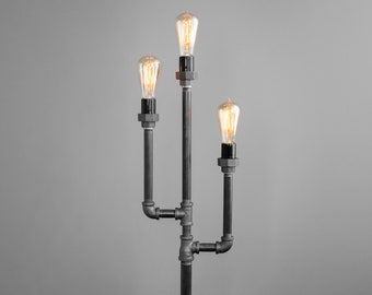 Pipe Floor Lamp - Industrial Floor Lamp - Edison Bulb Lamp - Gothic Floor Lamp - Steampunk Lamps - Model No. 1937