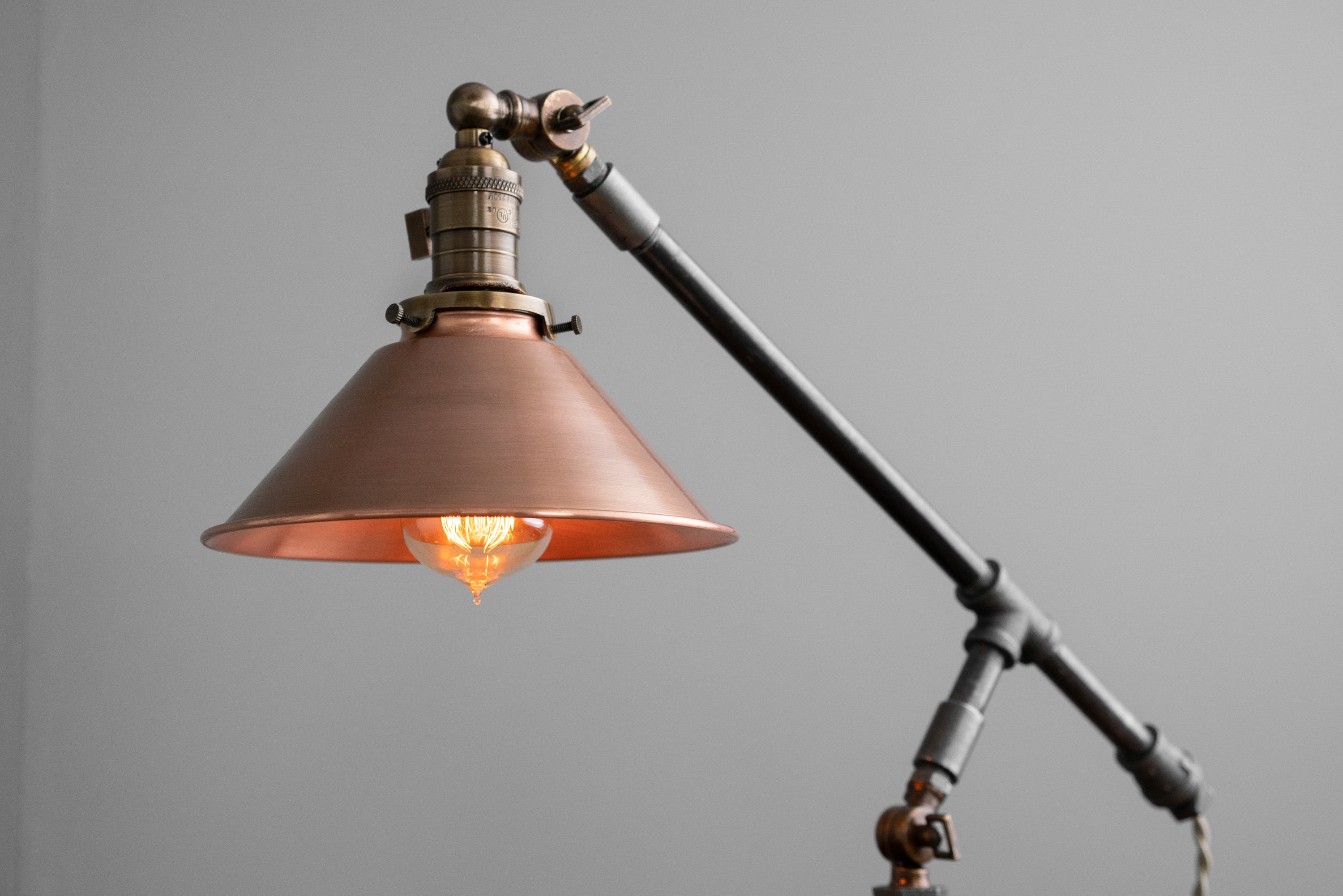 Industrial Table Lamp Edison Desk Lamp Copper Lamp Pipe