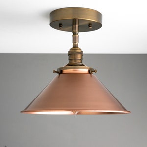 10" Copper Shade - Ceiling Light - Semi Flush Fixture - Hanging Lighting - Model No. 7423