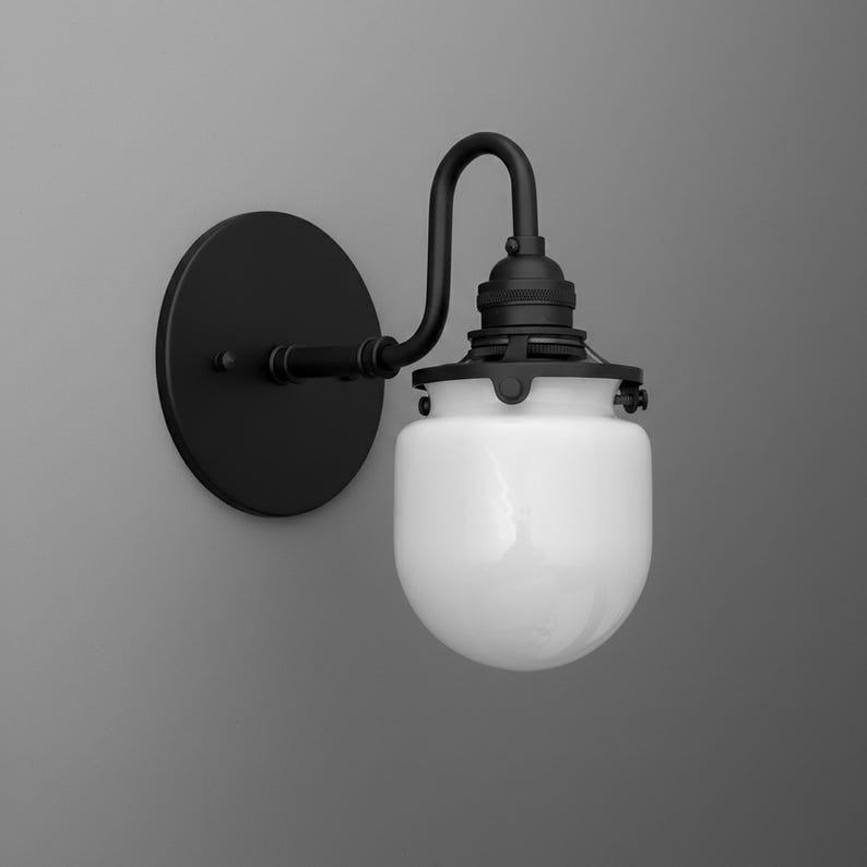 Sconce Light-Brass Wall Sconce-Milk Glass Light-Vintage Wall Lamp - Model No. 1564 image 6