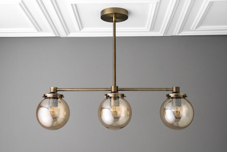 Chandelier Light-Smoked Glass Globe-Ceiling Light-Hanging Lamp Model No. 7546 image 3