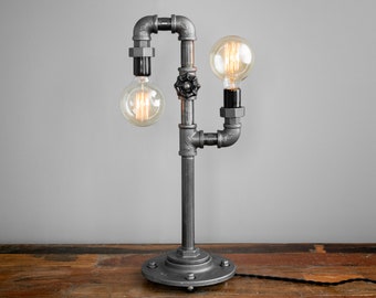 Modern Table Lamp  - Industrial Lighting - Iron Piping - Rustic Light - Model No. 3651