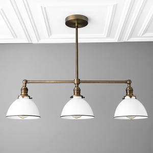 Chandelier Light-White Dome Shade-Farmhouse Lighting-Kitchen Lighting - Model No. 9588