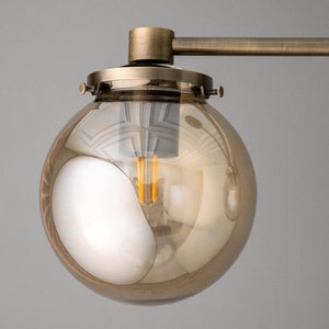 Chandelier Light-Smoked Glass Globe-Ceiling Light-Hanging Lamp Model No. 7546 image 2