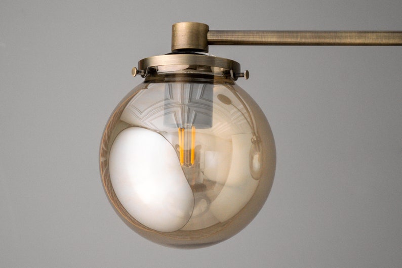 Chandelier Light-Smoked Glass Globe-Ceiling Light-Hanging Lamp Model No. 7546 image 2
