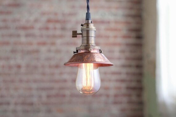 Pendant Lights Aged Copper Metal Shade Hanging Pendant Light Industrial Shade Pendant Model No 5126