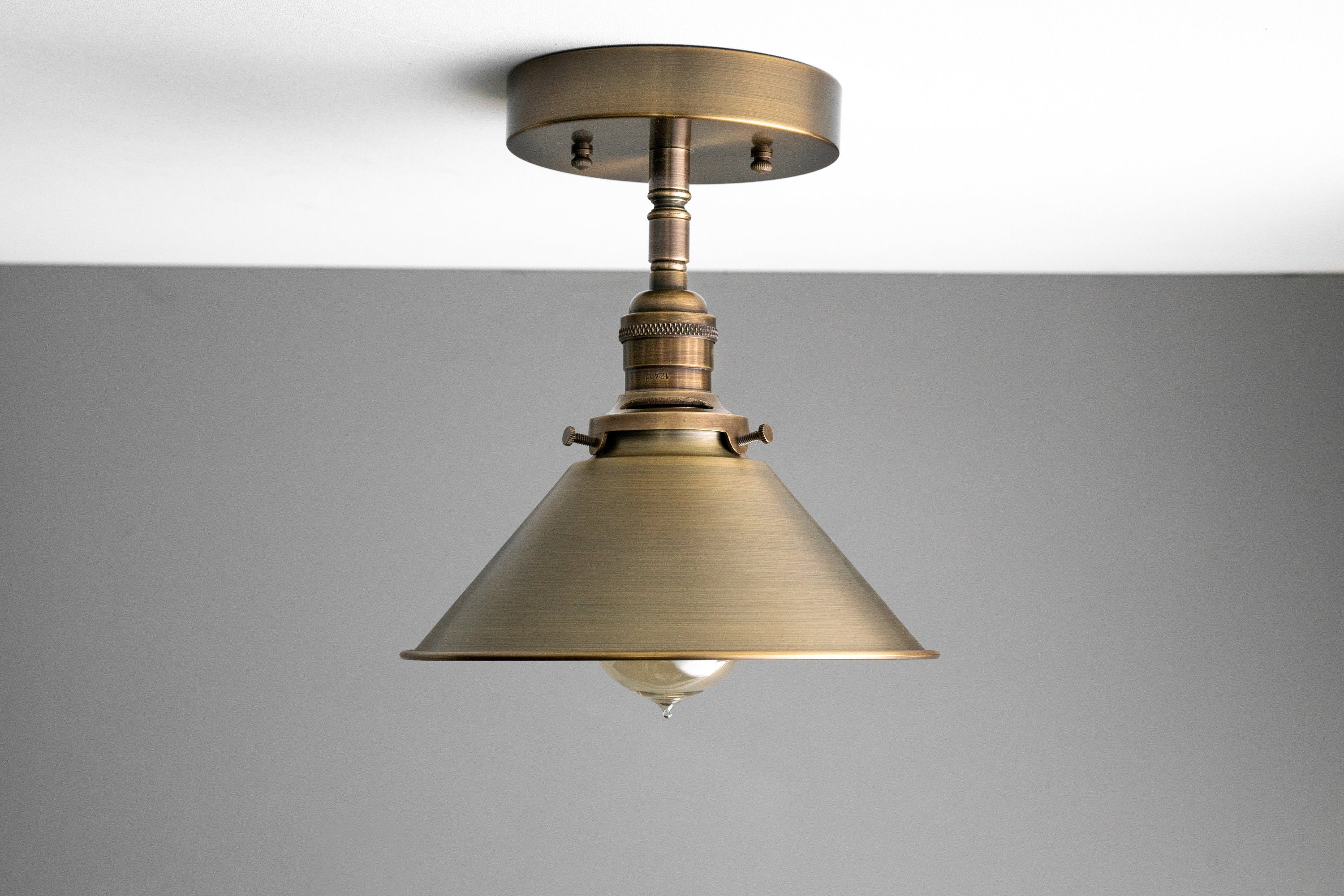 Antique brass ceiling deals pendant