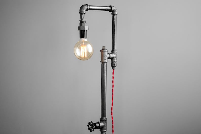Edison Bulb Floor Lamp Industrial Style Bare Bulb Light Steampunk Lamps Model No. 9917 image 1