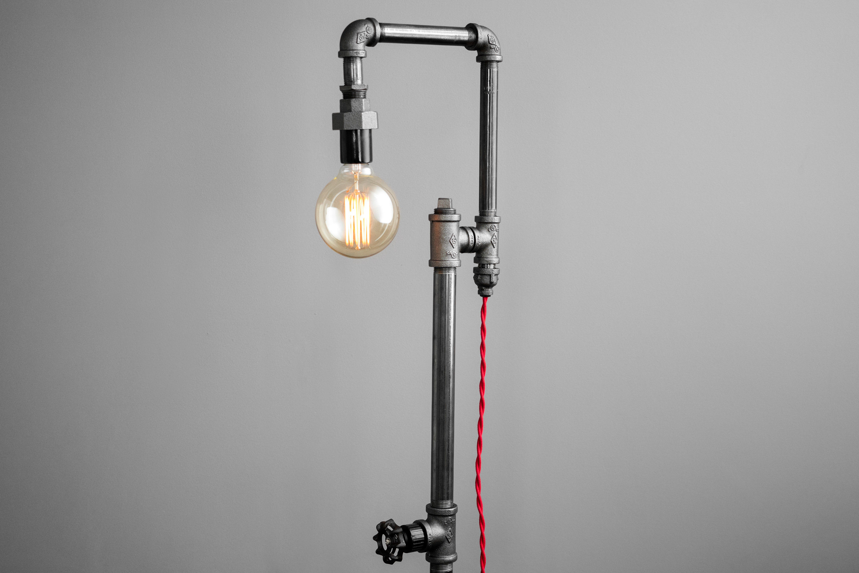 Edison Bulb Floor Lamp Industrial Style Bare Bulb Light Steampunk