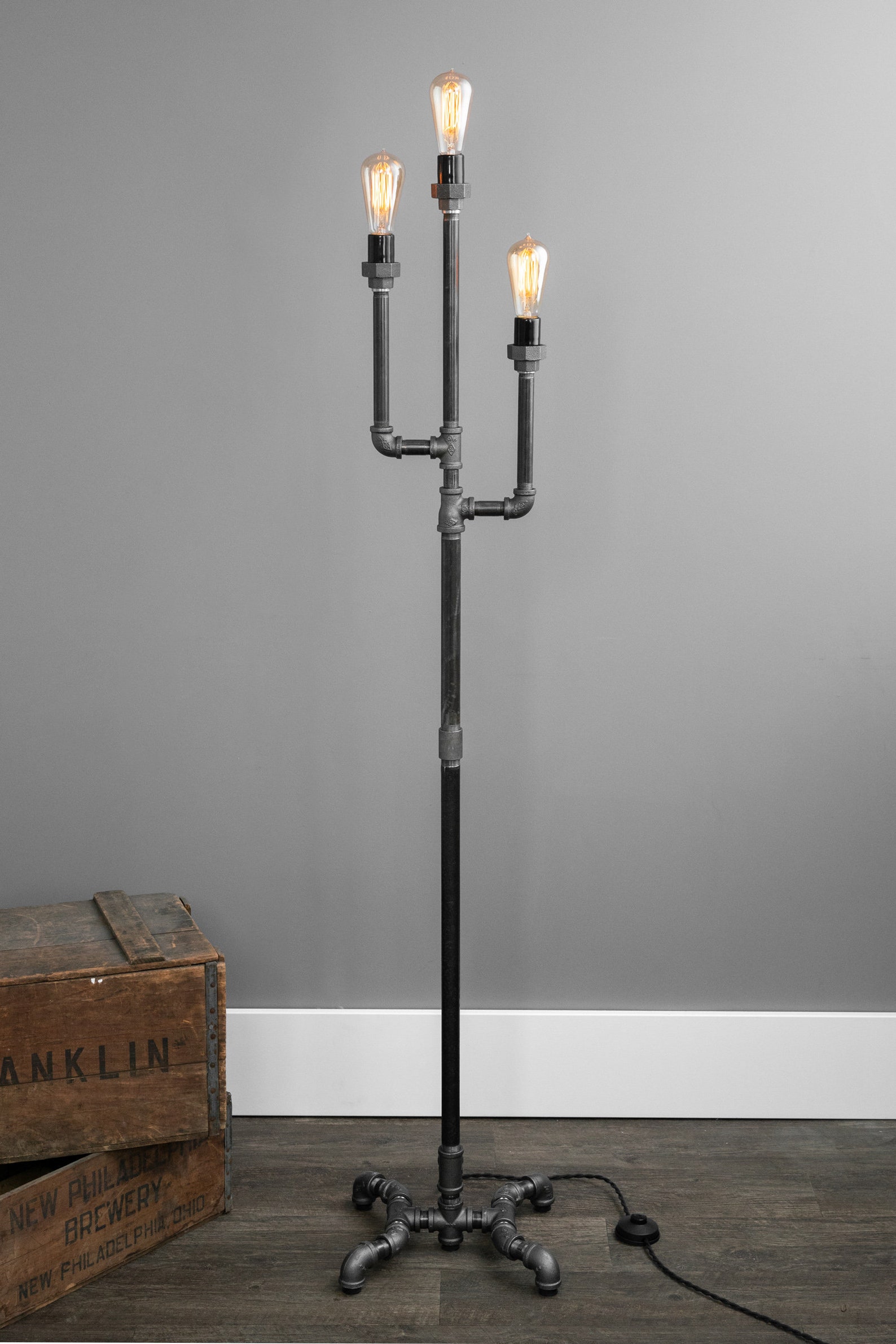 Pipe Floor Lamp Industrial Floor Lamp Edison Bulb Lamp Etsy