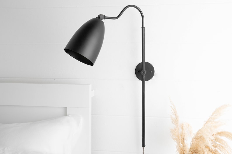 Bedside Lighting Bedside Wall Sconce Plug in Wall Sconce Etsy