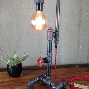 Edison Table Lamp Industrial Style Iron Piping Rustic Light Model No ...