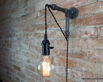 Industrial Wall Sconce - Pendant Edison - Hanging Lamp - Edison Bulb - Wall Light - Model No. 8152