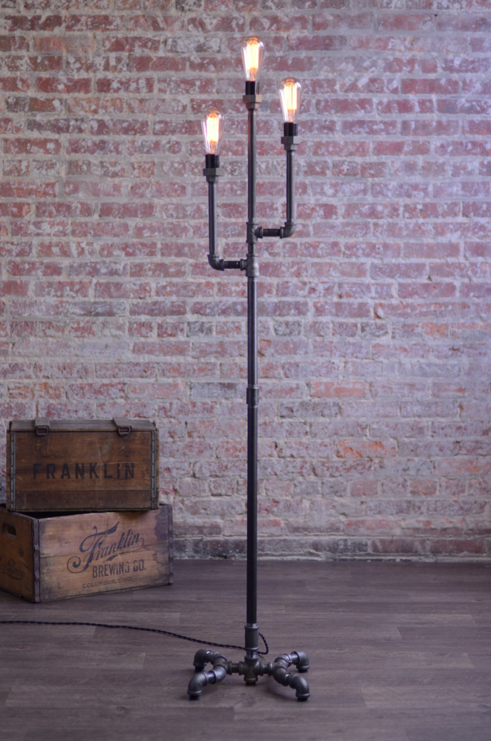 Pipe Floor Lamp Industrial Floor Lamp Edison Bulb Lamp Etsy