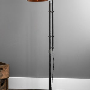 Industrial Floor Lamp Copper Shade Industrial Furniture Machine Age Modern Floor Light Reading Lamp Model No. 9100 image 2