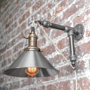 Industrial Style Sconce - Pendant Lamp - Metal Shade - Edison Bulb - Wall Light - Model No. 6088