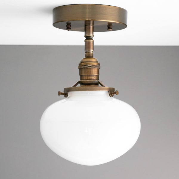 Mushroom Globe - Ceiling Fixture - Opal Glass - Antique Lighting - Pendant Lamp - Model No. 8459