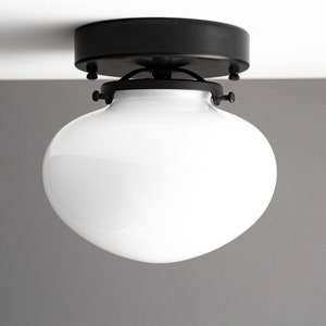 Mushroom Globe Ceiling Light - Milk Glass Light - Flush Mount - Mid Century Lighting - Model No. 4408