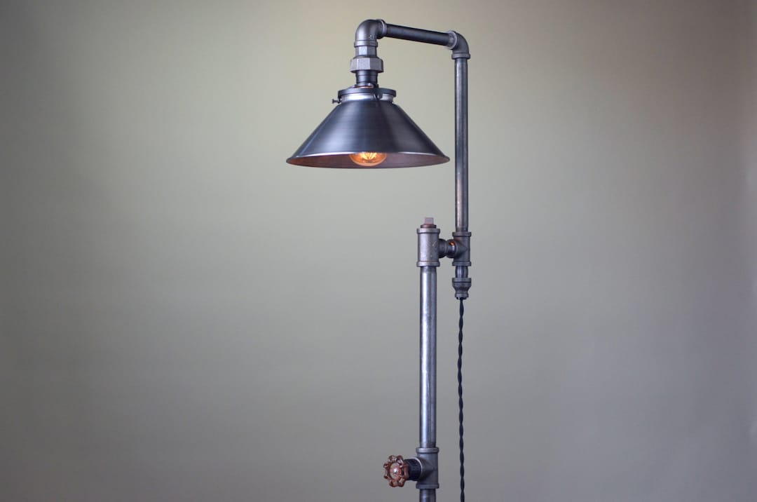 Floor Lamp Industrial Style Steel Shade Industrial Furniture Machine ...