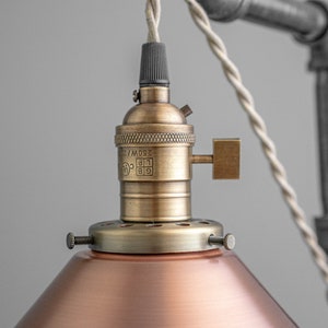 Industrial Table Lamp Edison Bulb Lamp Industrial Lighting Copper Shade Desk Lamp Rustic Iron Pipe Barn Light Model No. 3929 image 3