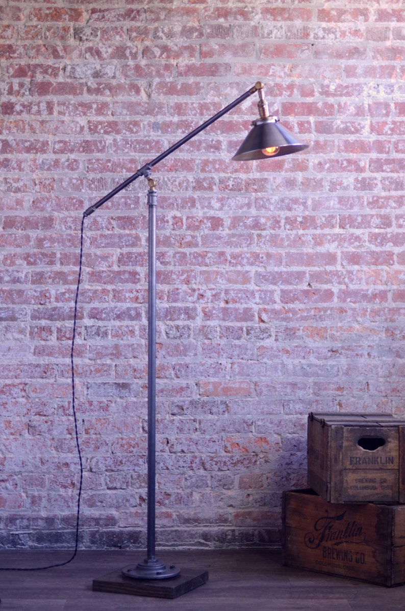 Standing Reading Lamp Industrial Floor Lamp Edison Floor Lamp Industrial Furniture Iron Pipe Model No. 1143 image 3