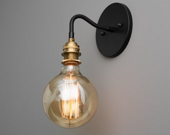 Industrial Sconce - Bare bulb Light - Rustic Lighting - Wall Sconce - Steampunk Lighting - Model No. 8064