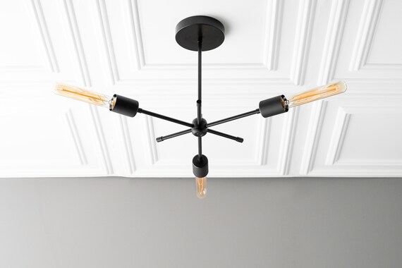 Chandelier Lighting Brushed Nickel Light Edison Light 3 Bulb Chandelier Industrial Lighting Ceiling Light Model No 3397