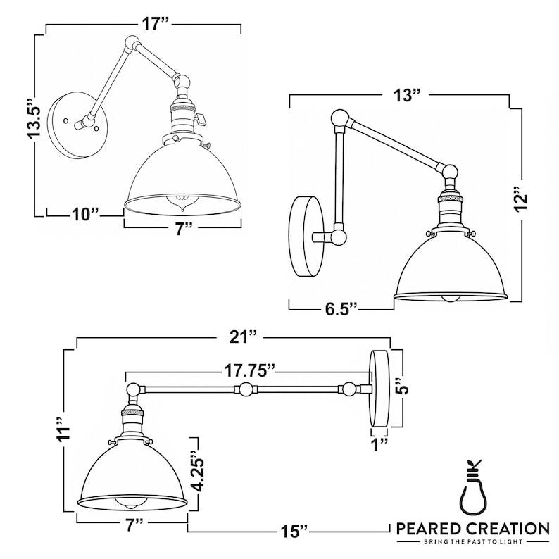 Matte Black Sconce - Articulating Wall Light - Unique Lighting - Black Light Fixture - Model No. 2560 image 11