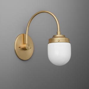 Sconce Light-Brass Wall Sconce-Modern Wall Light-Opal Glass Sconce - Model No. 2729 image 7