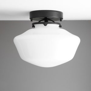 10" Milk Glass Schoolhouse Light Fixture - Flush Mount - Ceiling Lighting - Hanging Fixture - Model No. 9902