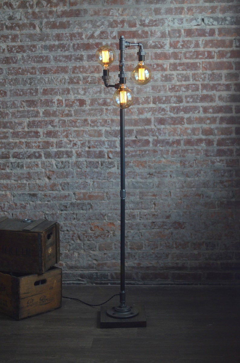 Edison Bulb Floor Lamp Industrial Furniture Standing Light Etsy