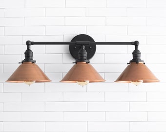 Copper Light Fixture - Rustic Vanity Light - Rustic Lighting - Industrial Lighting - Industrial - Vanity Light Fixture - Model No. 2492