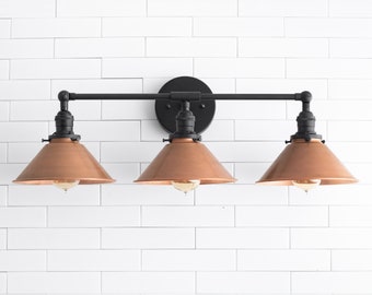 Copper Light Fixture - Rustic Vanity Light - Rustic Lighting - Industrial Lighting - Industrial - Vanity Light Fixture - Model No. 2492