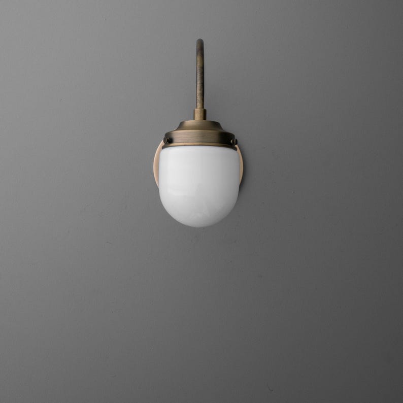 Sconce Light-Brass Wall Sconce-Modern Wall Light-Opal Glass Sconce - Model No. 2729 image 2