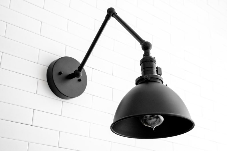 Matte Black Sconce Articulating Wall Light Unique Lighting Black Light Fixture Model No. 2560 image 5