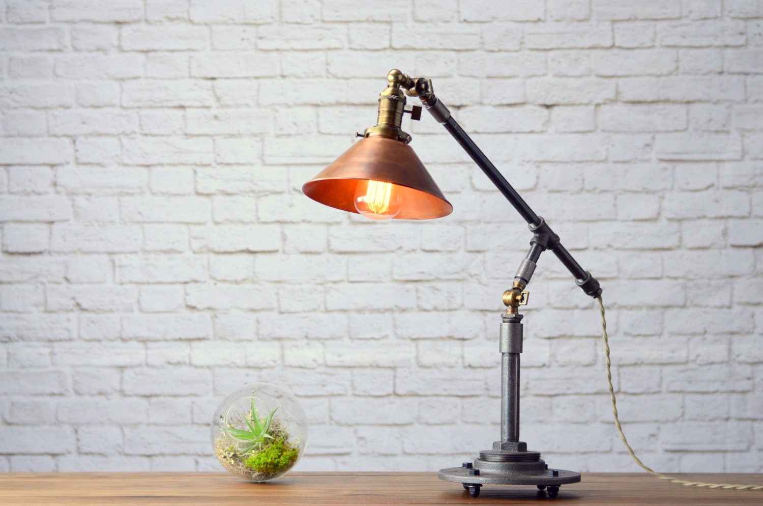 Industrial Table Lamp Edison Desk Lamp Copper Lamp Pipe Etsy UK