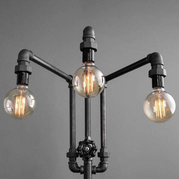 Adjustable Floor Lamp - Industrial Furniture - Multiple Edison Bulbs - Sofa Lamp - Model No. 9630