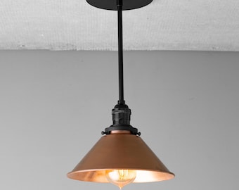 Copper Lighting - 8 Inch Shade - Pendant Lighting - Hanging Lamp - Kitchen Lighting - Island Light - Light Fixture - Model No. 8735
