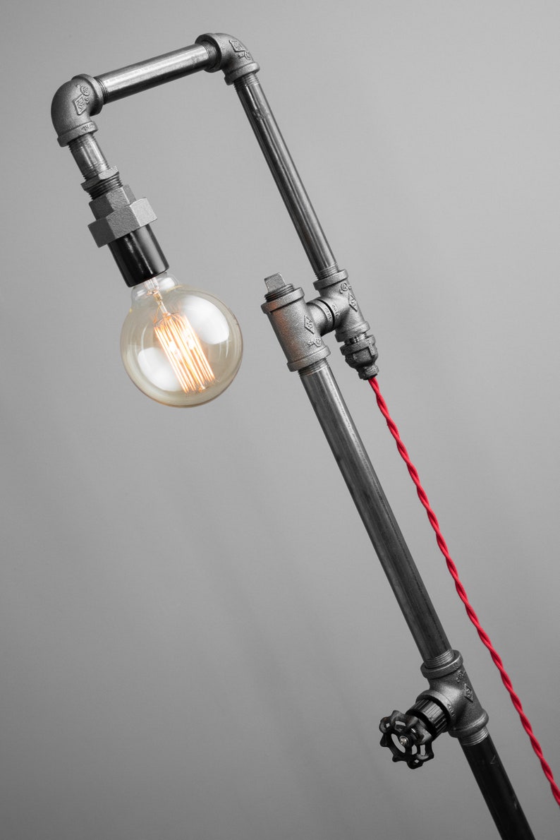 Edison Bulb Floor Lamp Industrial Style Bare Bulb Light Steampunk Lamps Model No. 9917 image 3