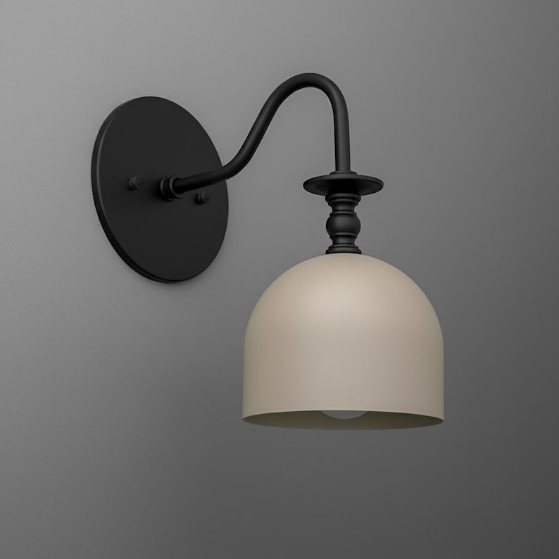 Sconce Light-Brass Wall Sconce-Beige Dome Light-Minimalist Lighting - Model No. 3353 image 6
